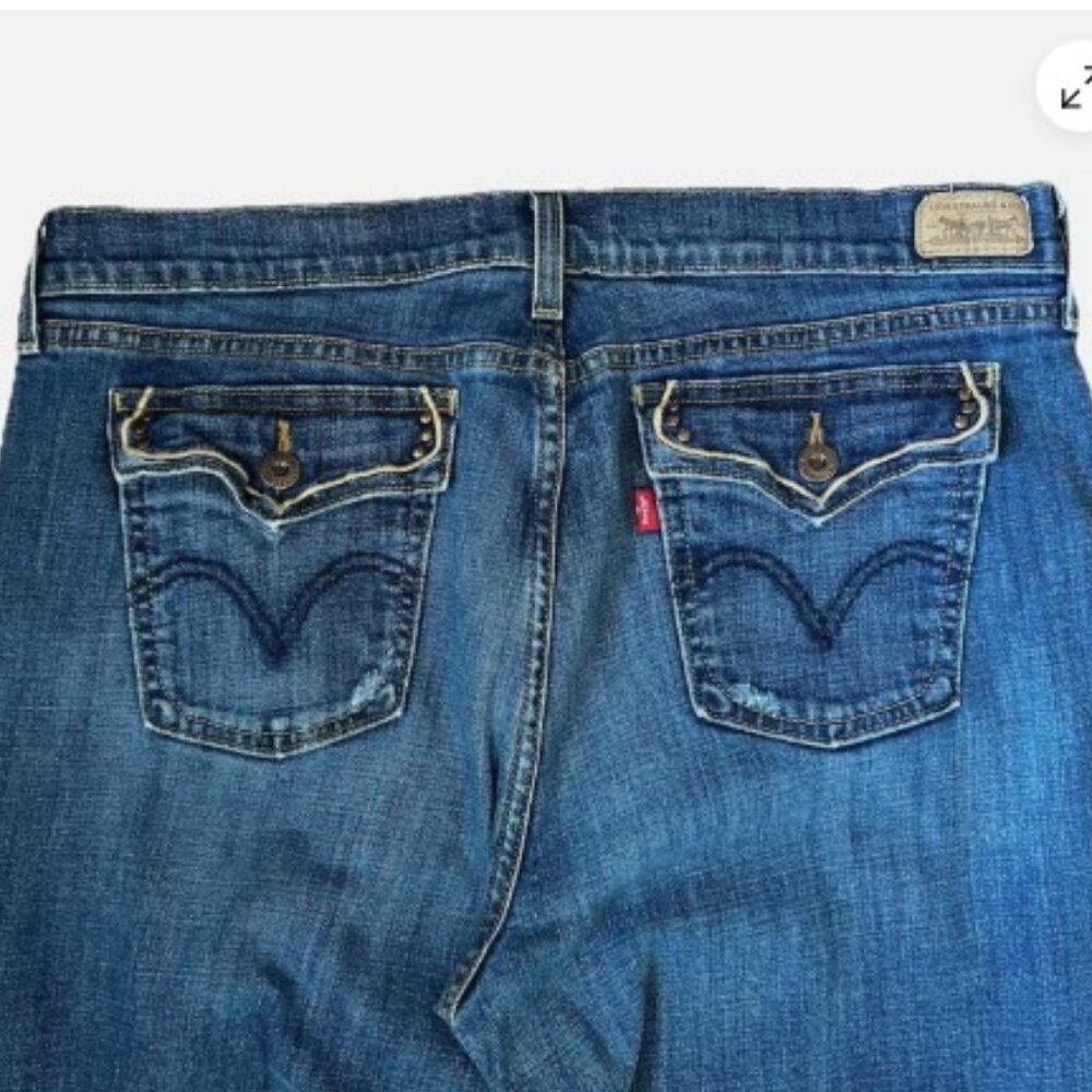 Levi's 515 Bootcut Jeans Women's Size 16 Long & Curvy Western Denim Embroidered - Picture 12 of 14